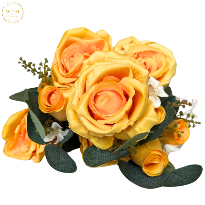 5 Open Roses & 5 Rosebuds with Heavy Fillers