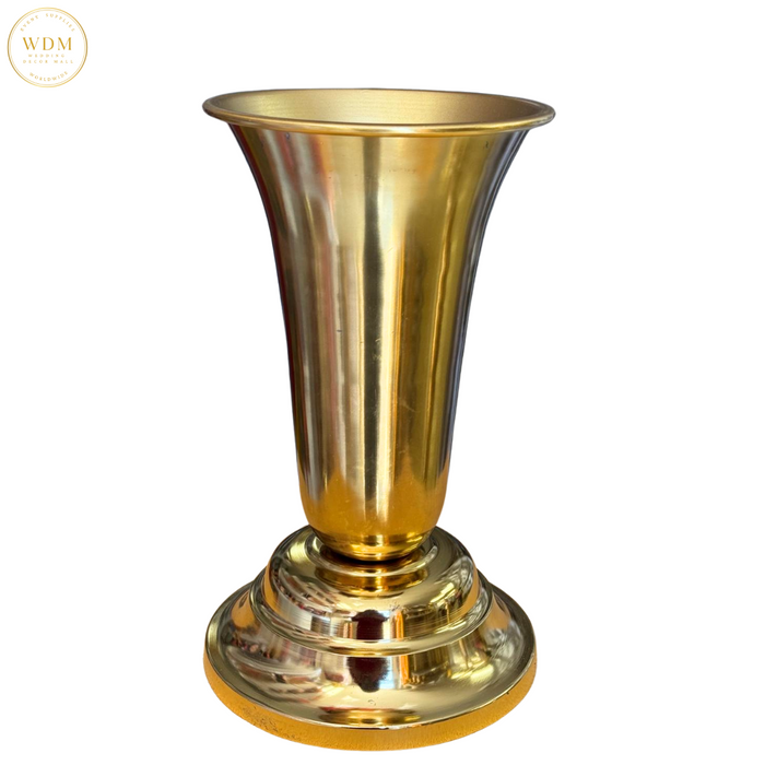 Gold Trumpet-Style Metal Vase