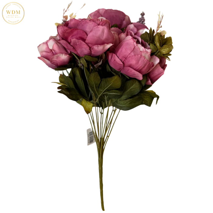 8 Head Silk Peony Bunch with 5 Heavy Fillers