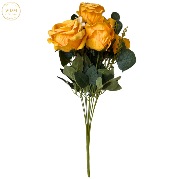 5 Open Roses & 5 Rosebuds with Heavy Fillers