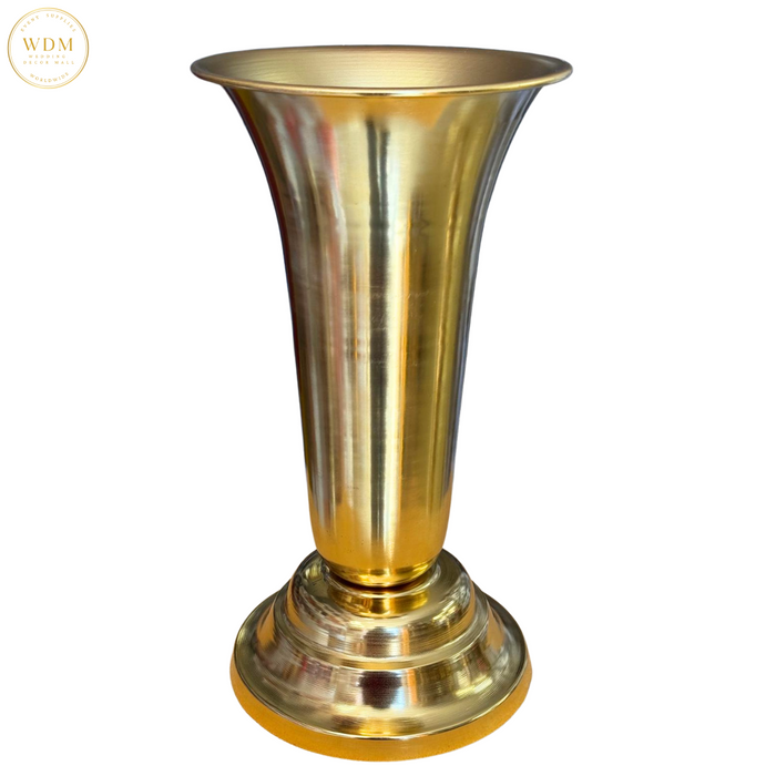 Gold Trumpet-Style Metal Vase
