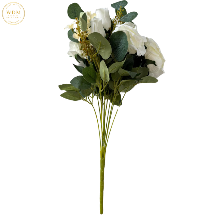 5 Open Roses & 5 Rosebuds with Heavy Fillers