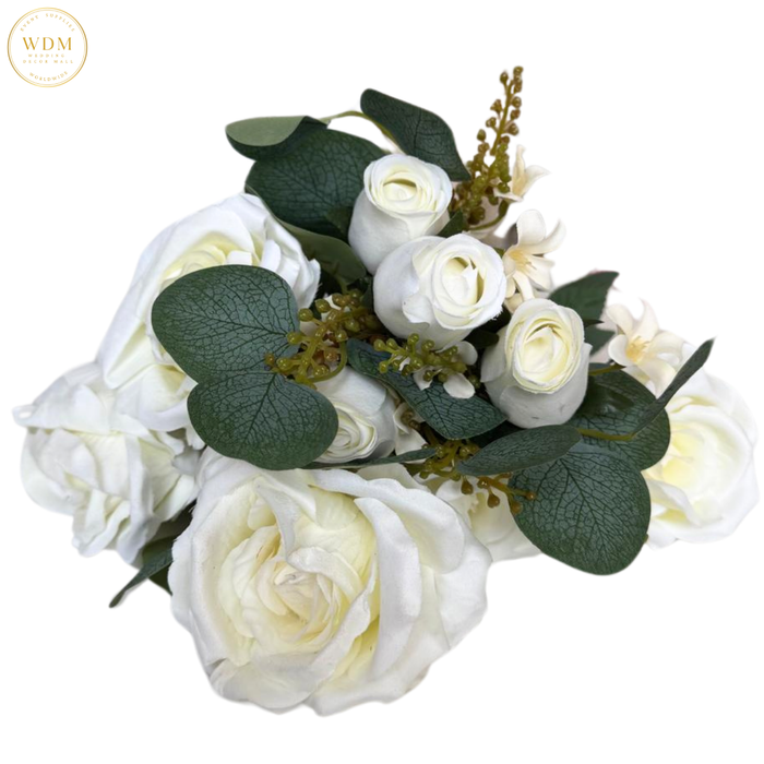 5 Open Roses & 5 Rosebuds with Heavy Fillers