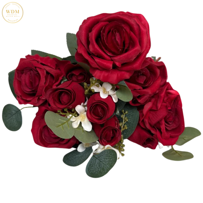 5 Open Roses & 5 Rosebuds with Heavy Fillers