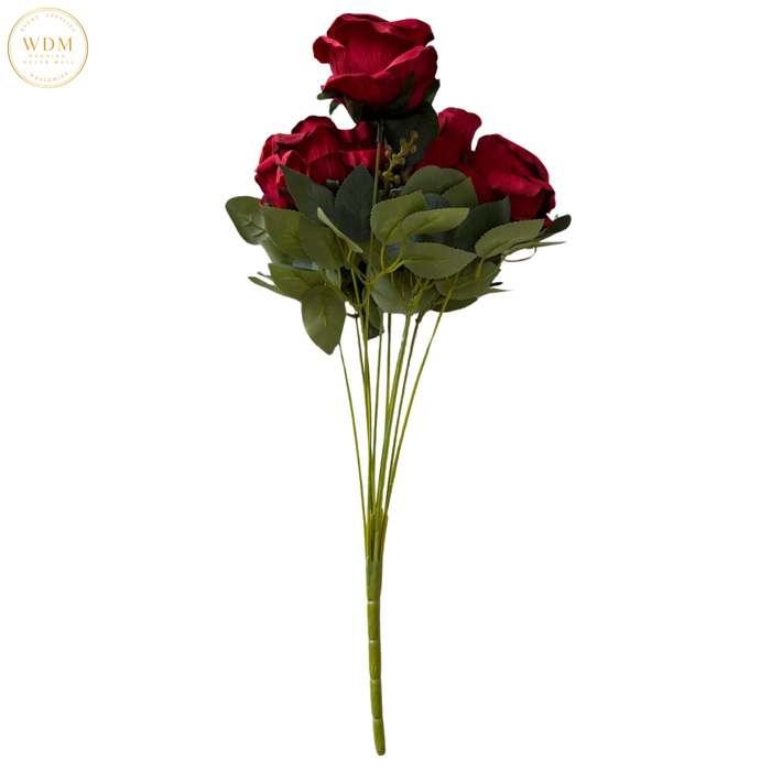 5 Open Roses & 5 Rosebuds with Heavy Fillers