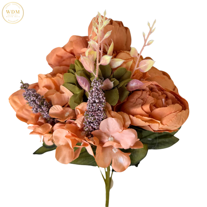 8 Head Silk Peony Bunch with 5 Heavy Fillers