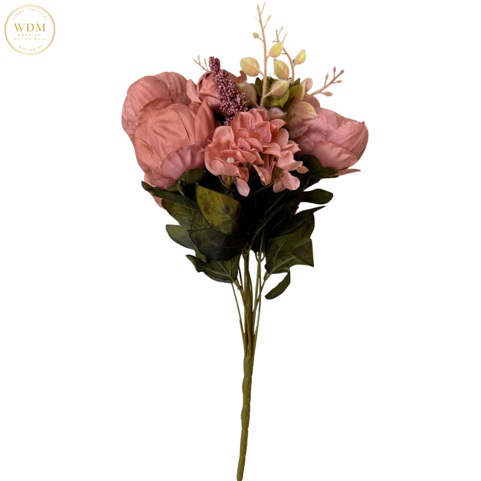 8 Head Silk Peony Bunch with 5 Heavy Fillers