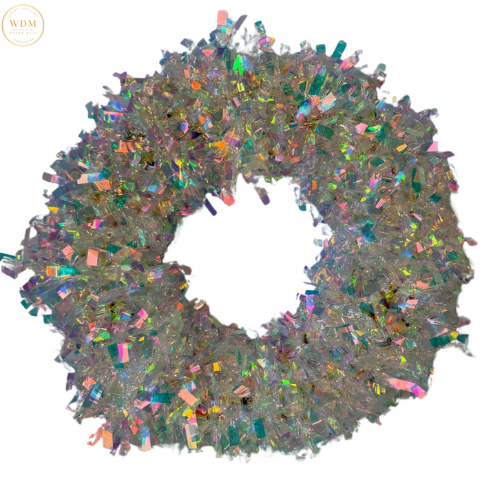White Tinsel Wreath