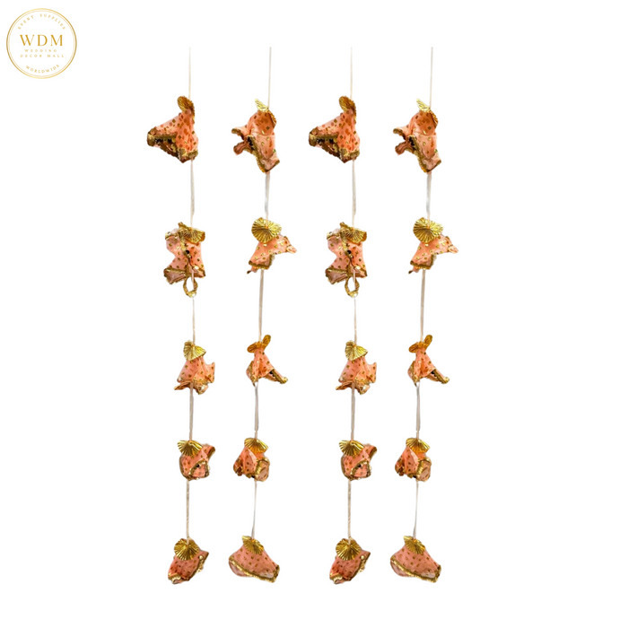 Peach and Gold Net Hanging (Pack of 10)