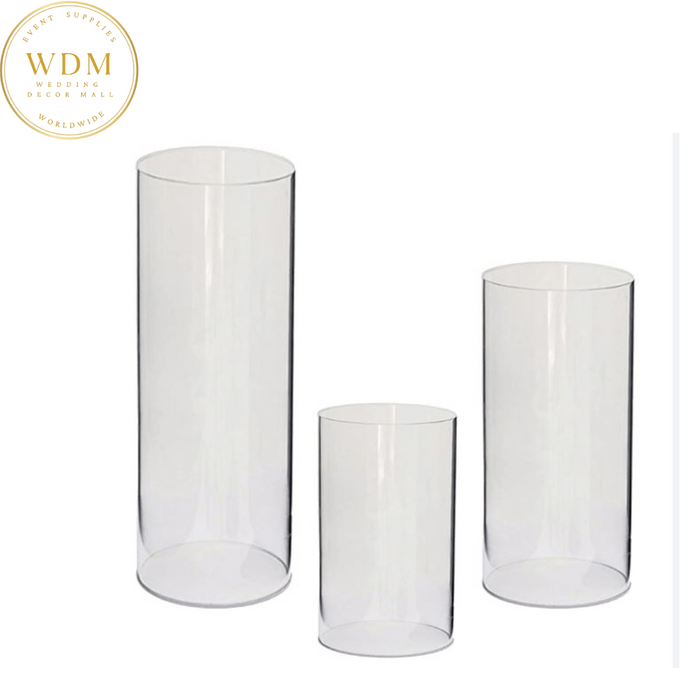 Clear Acrylic Cylindrical Plinths