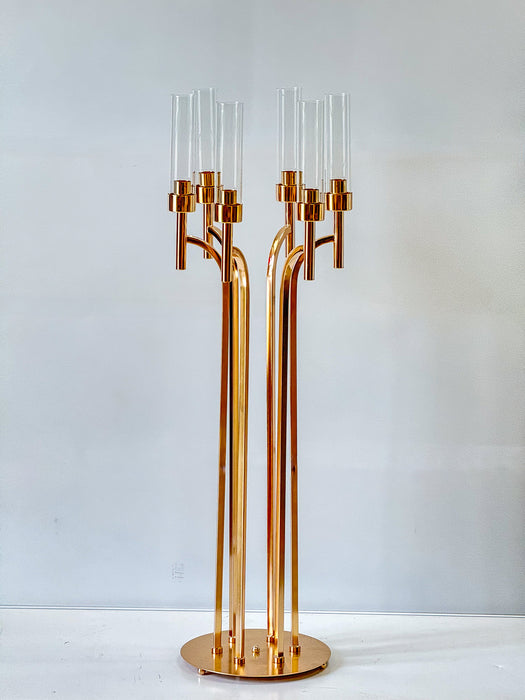 Whirlpool Gold Candelabra with Glass Cups