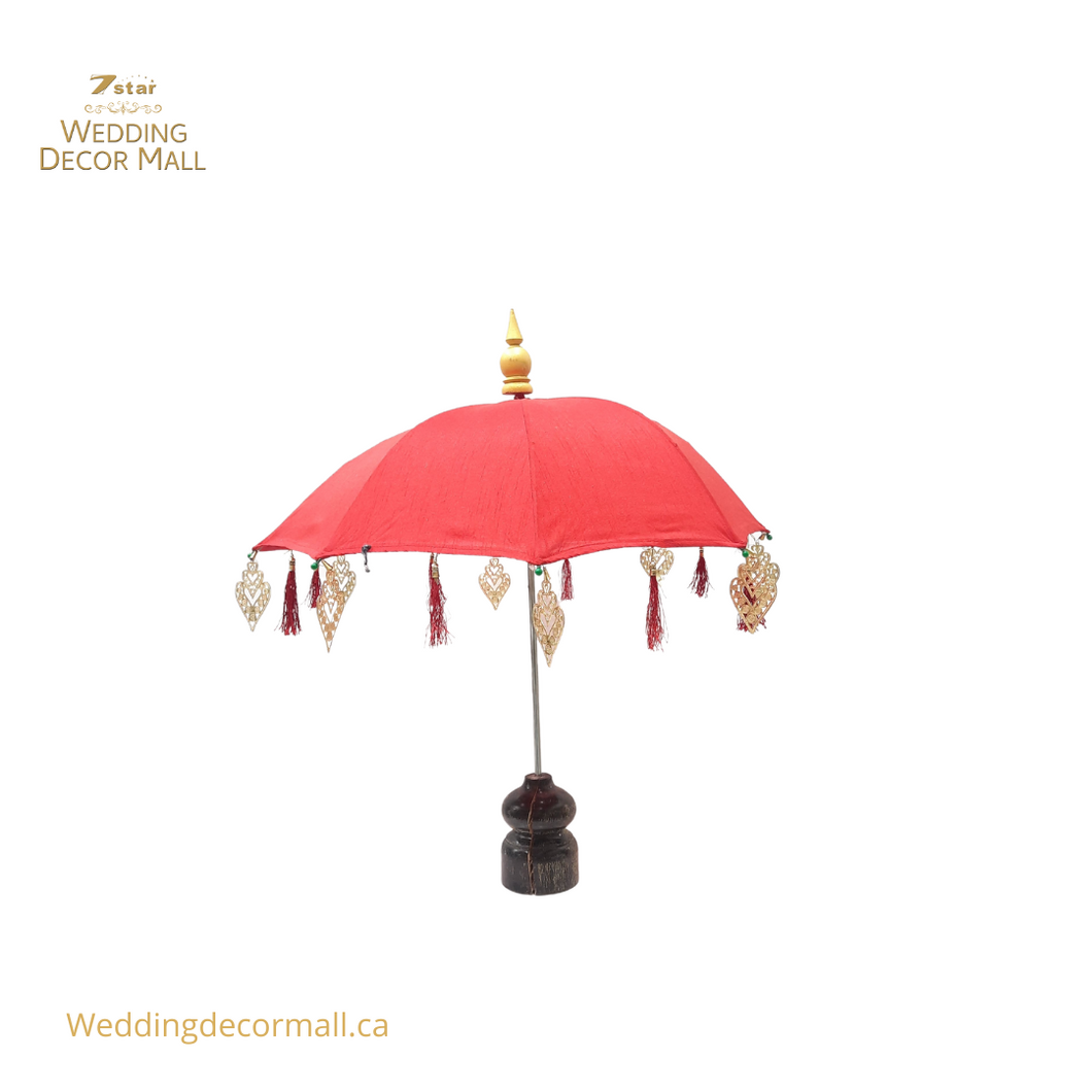 Bali Style Tabletop Umbrella - Small-Red
