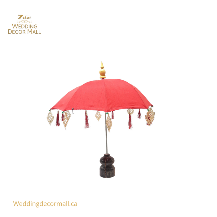 Bali Style Tabletop Umbrella Centrepiece Red (Small)