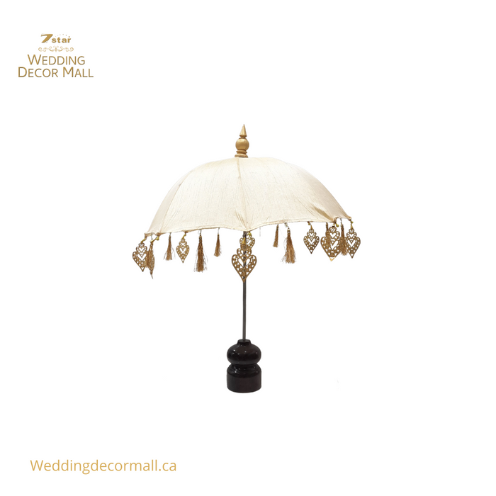 Bali Style Tabletop Umbrella Centrepiece White (Small)