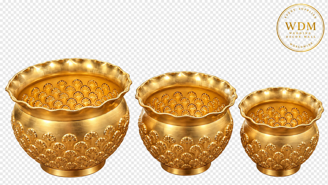 Gold Hammered Metal Bowl Vase (45)