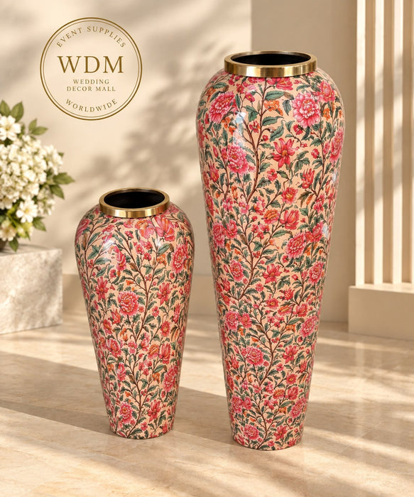 Floral Printed Metal Floor Vase (43, 44)