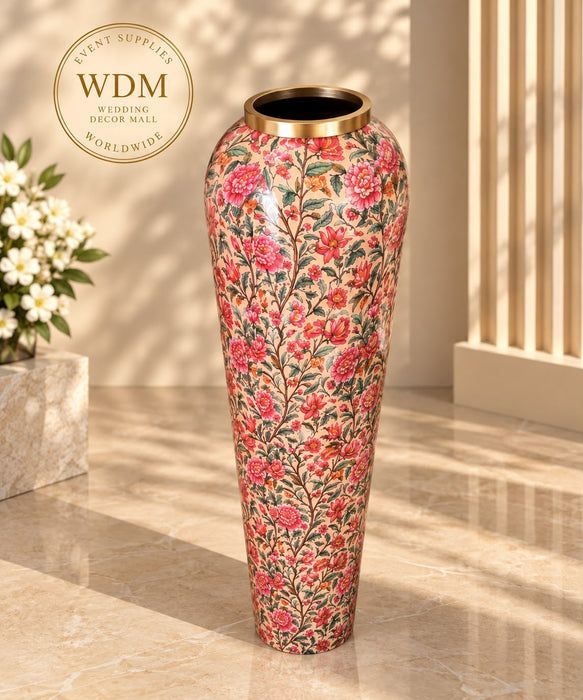 Floral Printed Metal Floor Vase (43, 44)
