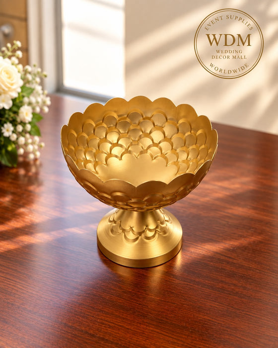 Gold Honeycomb Metal Bowl Vase