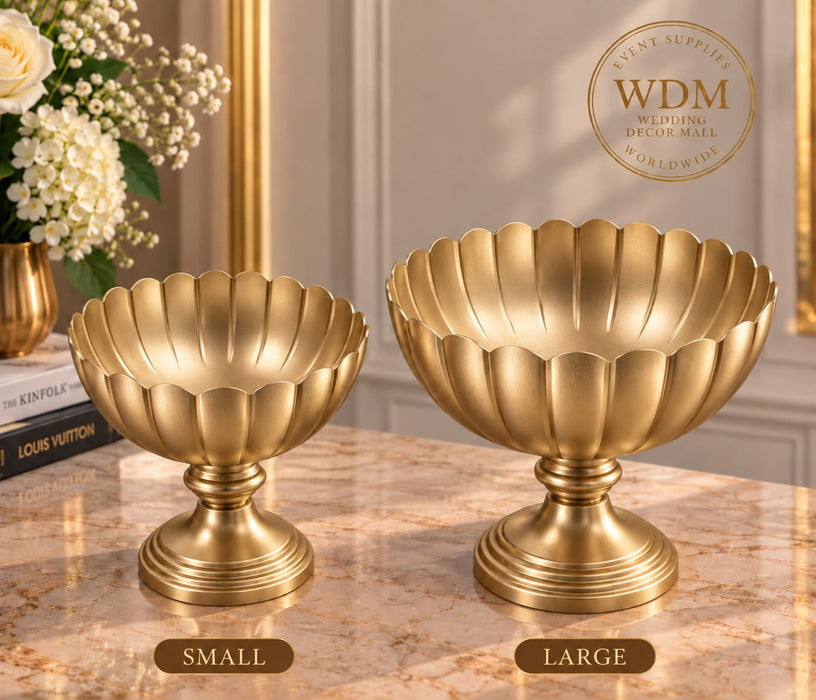 Gold Metal Lotus Bowl Vase