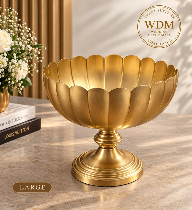 Gold Metal Lotus Bowl Urn