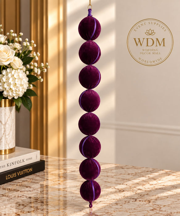 Velvet Pom Pom Hanging Garland- (29)