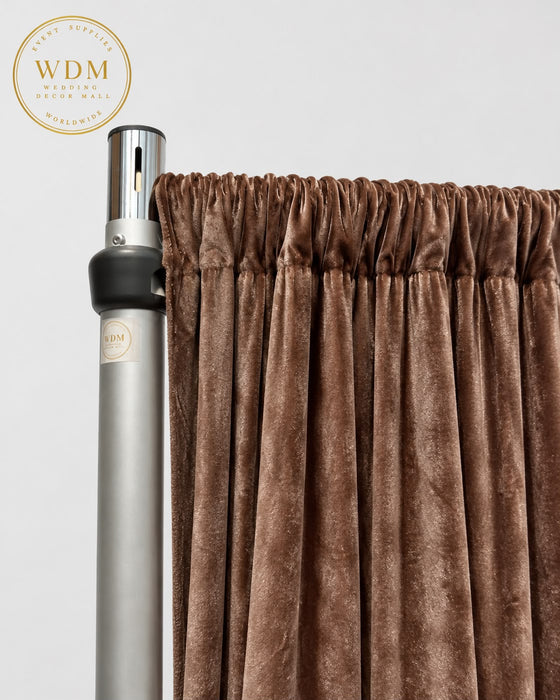 Premade velvet Fabric panal Chocolate Brown