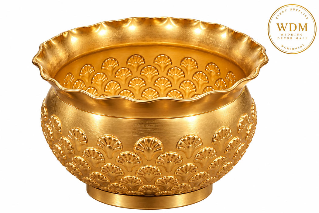 Gold Hammered Metal Bowl Vase (45)