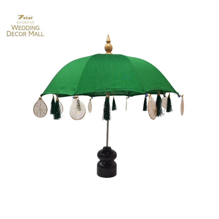 Bali Style Tabletop Umbrella Centrepiece Dark Green (Small)