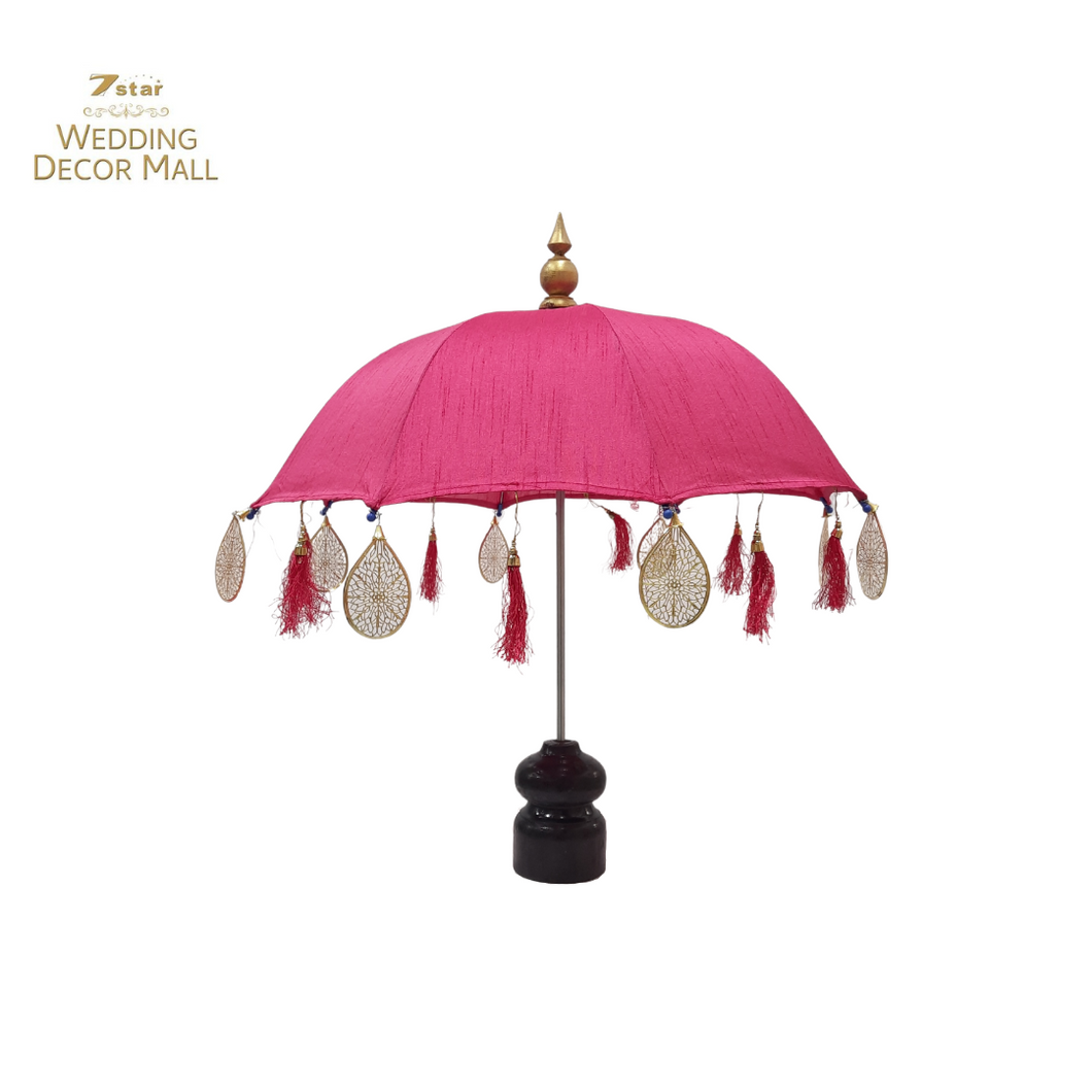 Bali Style Tabletop Umbrella - Small-Dark Pink