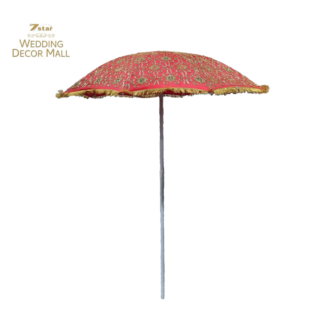 Embroidered Umbrella-Red