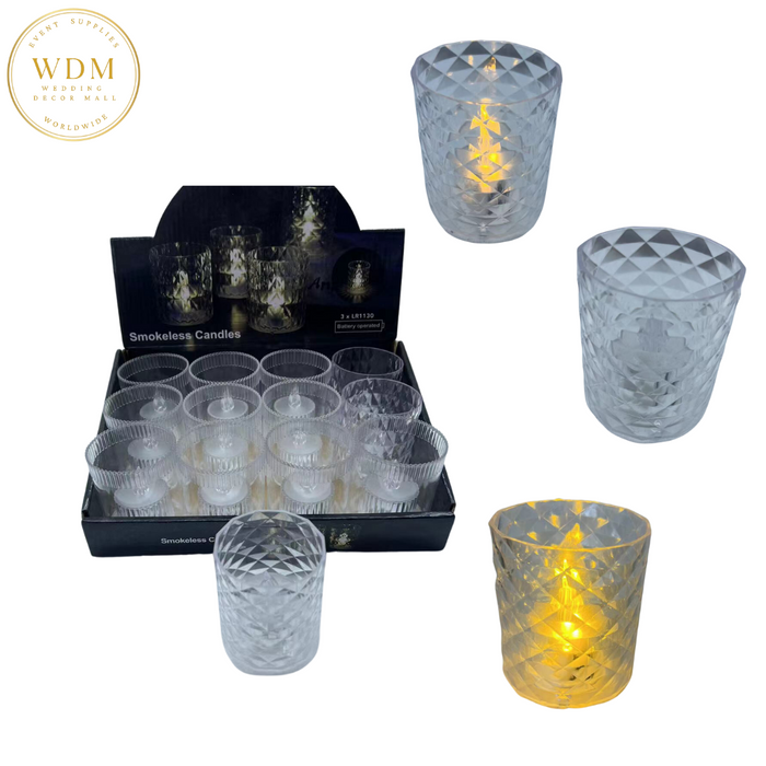 Flameless Decorative Glass Candles-Pack of 12