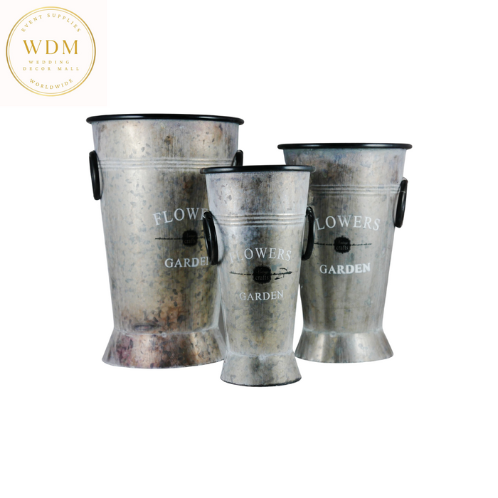 Galvanized Metal Flower Buckets