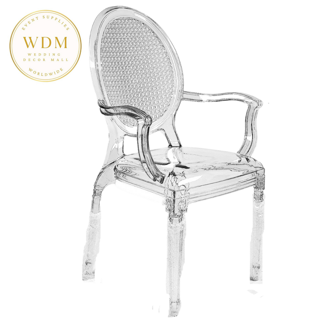 Acrylic Clear Round back chair with arms