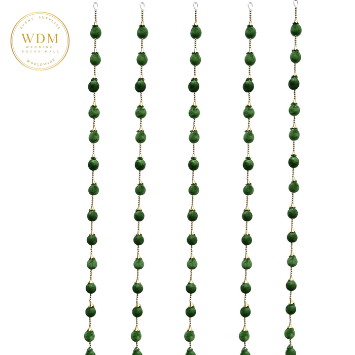 Ball String Garland - Green-Pack of 10