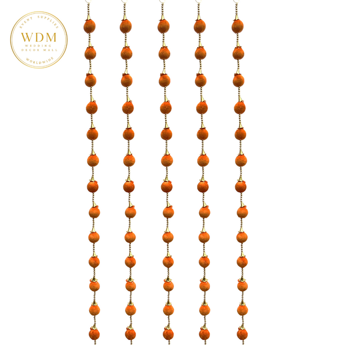 Ball String Garland - Orange-Pack of 10