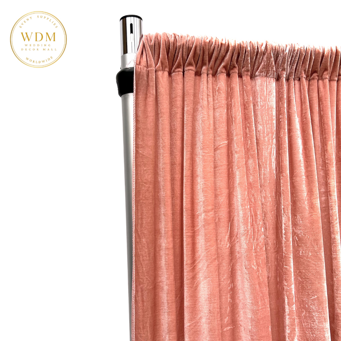 Premade Velvet Fabric Panel - Salmon Pink