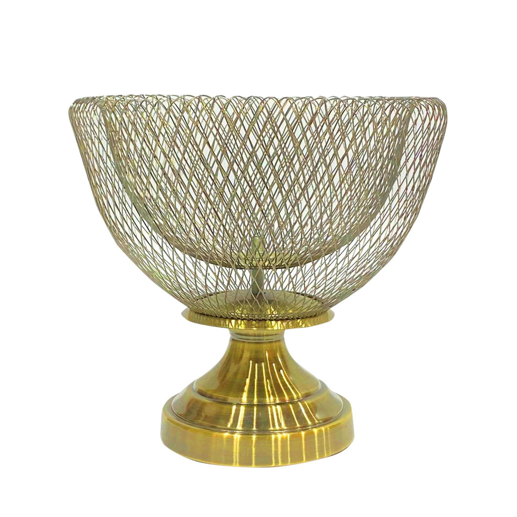 Oxidized Gold Metal Decorative Mesh Bowl