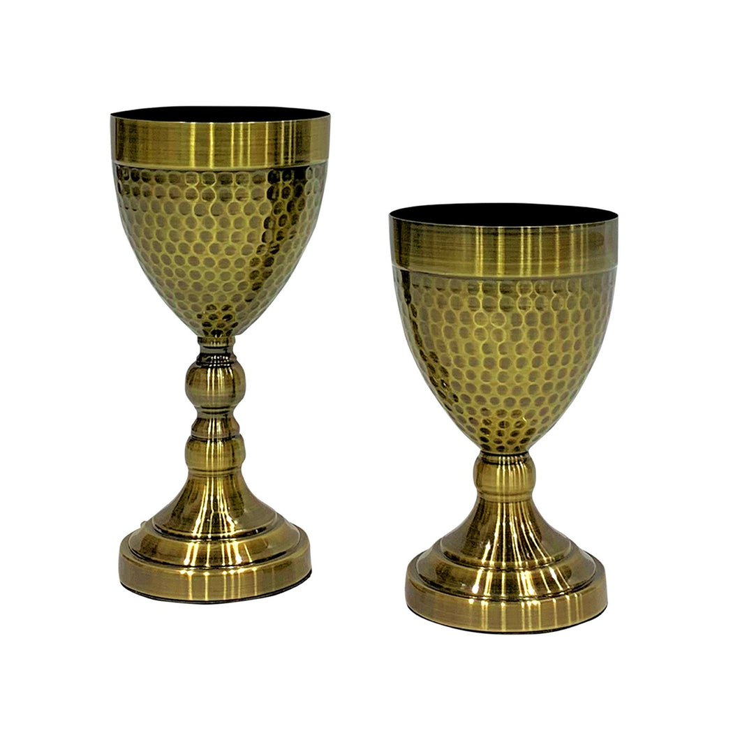 Oxidized Gold Metal Vase