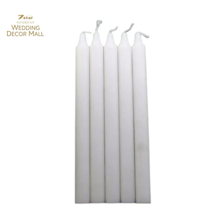 9.8" White Unscented Candles-Pack of 10