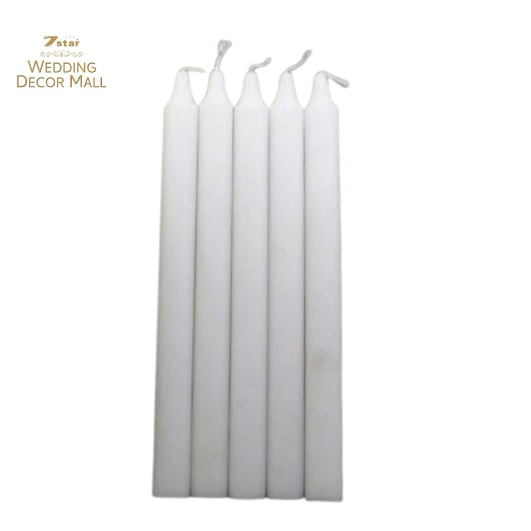 White Simple Unscented candles (pack of 10)