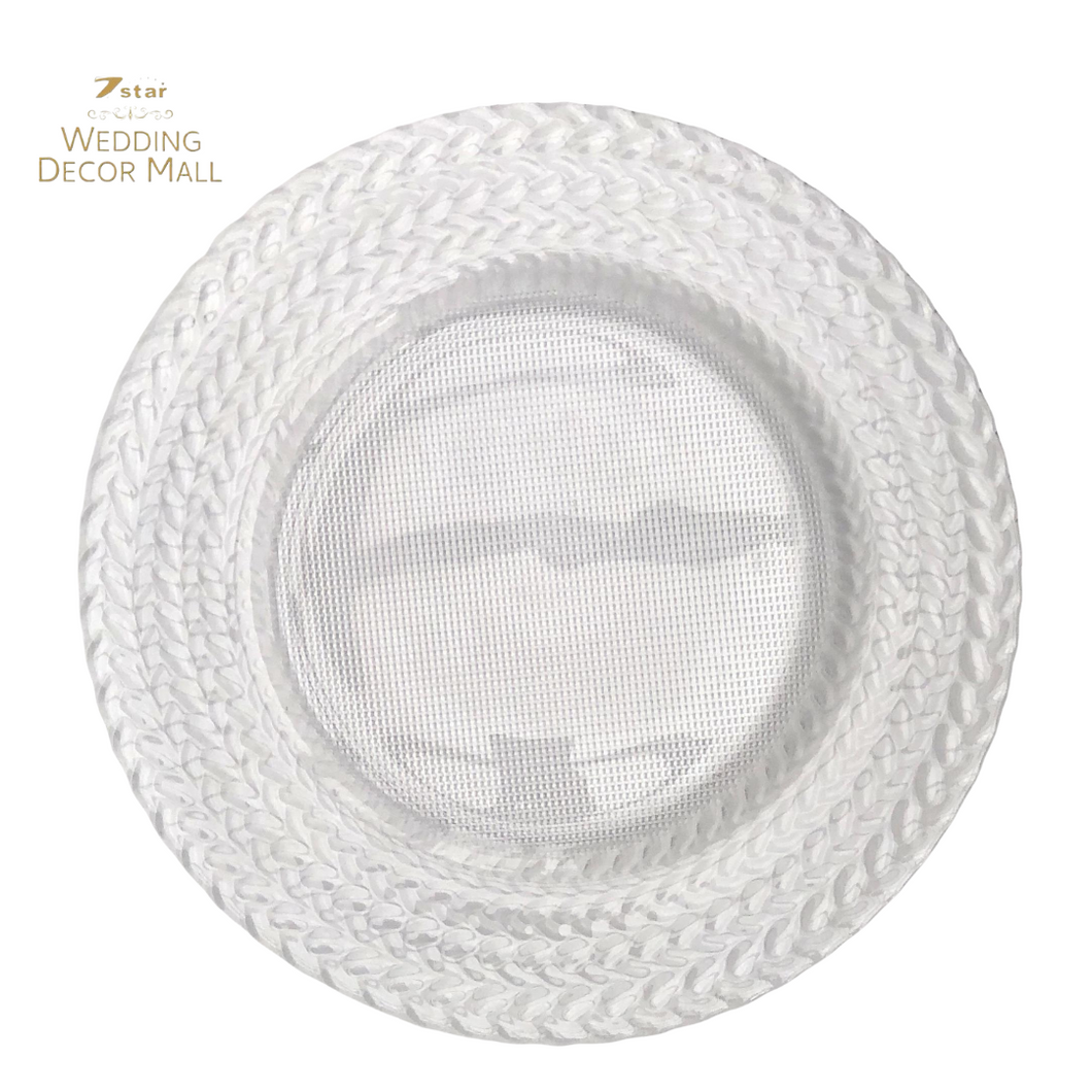 Clear Glass Charger Plate with Cut Rim Design (Box of 6)