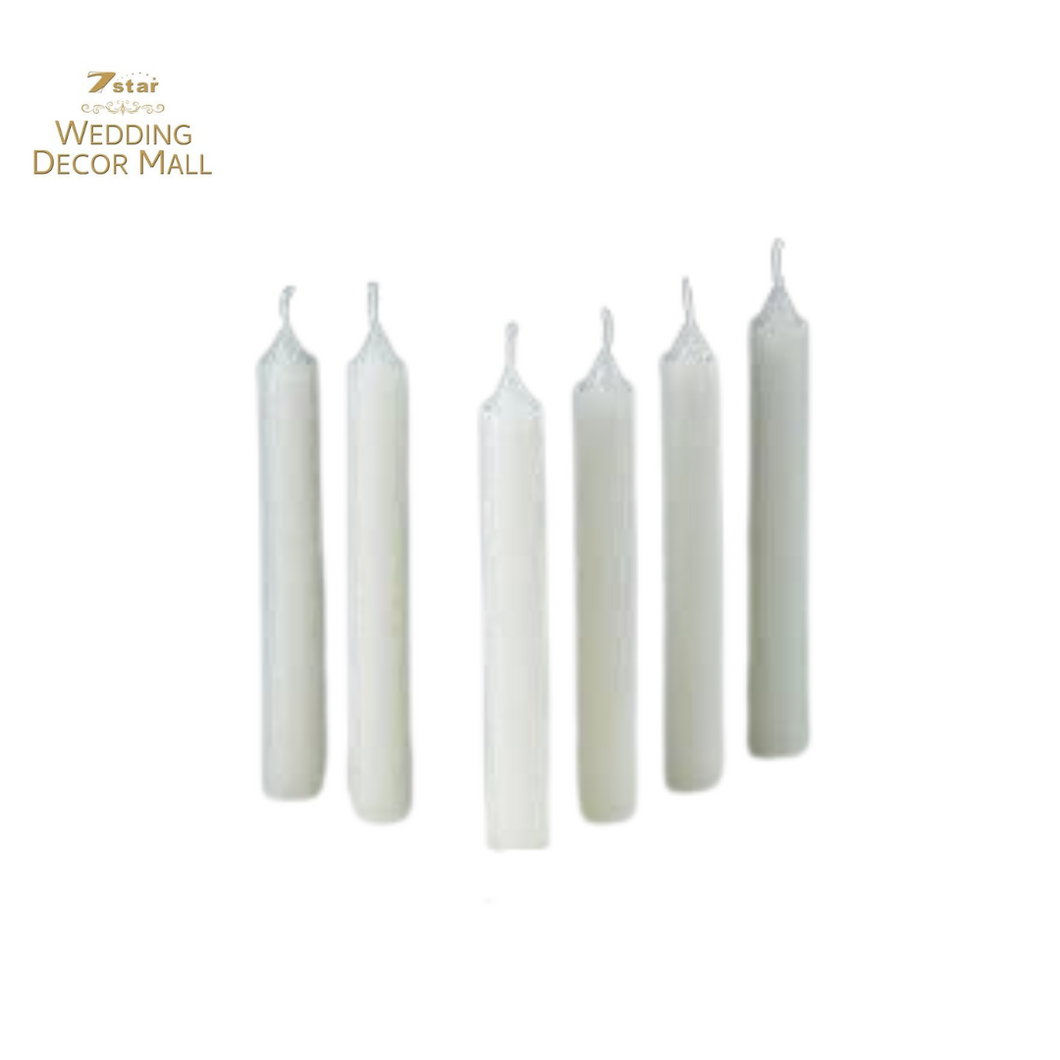 White Simple Unscented candles (pack of 6)