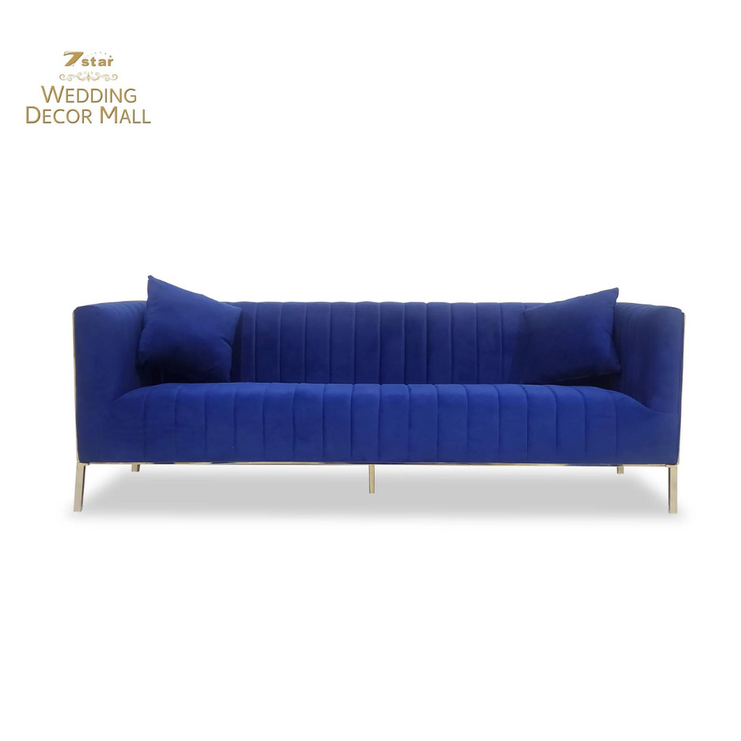 Dark Blue Velvet Luxurious Sofa Set
