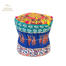 Load image into Gallery viewer, Handmade Patchwork Mudha/ Bohomian Ottoman
