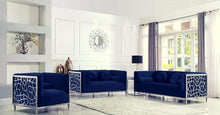 Load image into Gallery viewer, Dark Blue Velvet Luxurious Sofa Set
