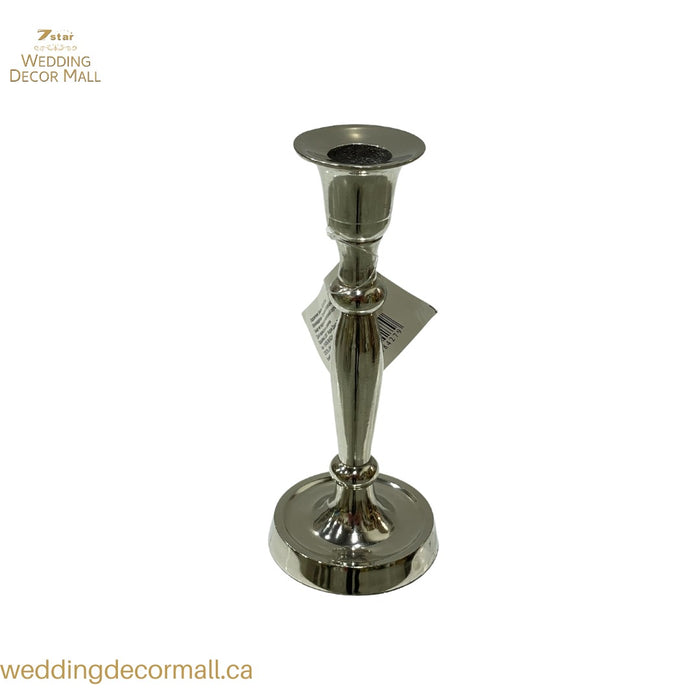 Silver single candle holder