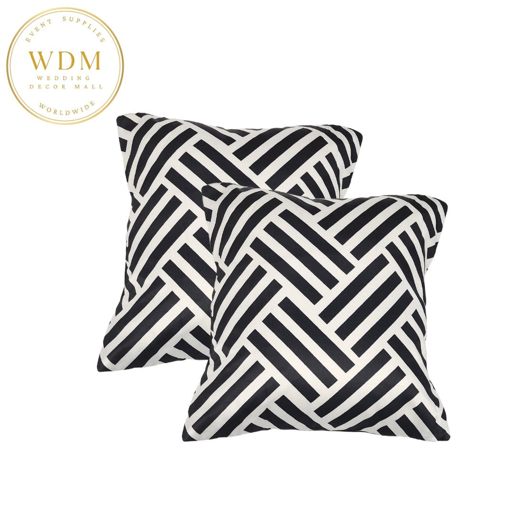Geometric Cushion Cover - Black & White