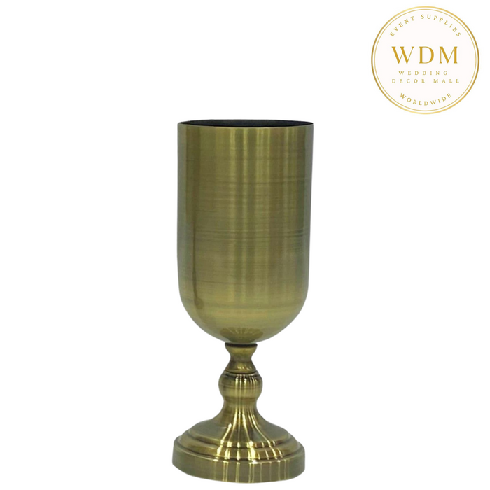 Oxidized Gold Metal Vase